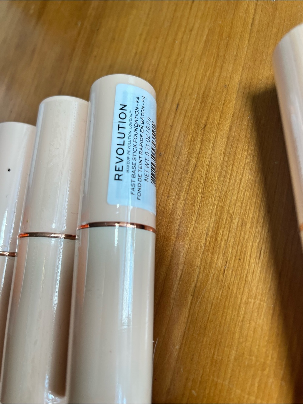 Set of 3 Revolution Fast Base Stick Foundation - Nude Beige (Cream Tube)